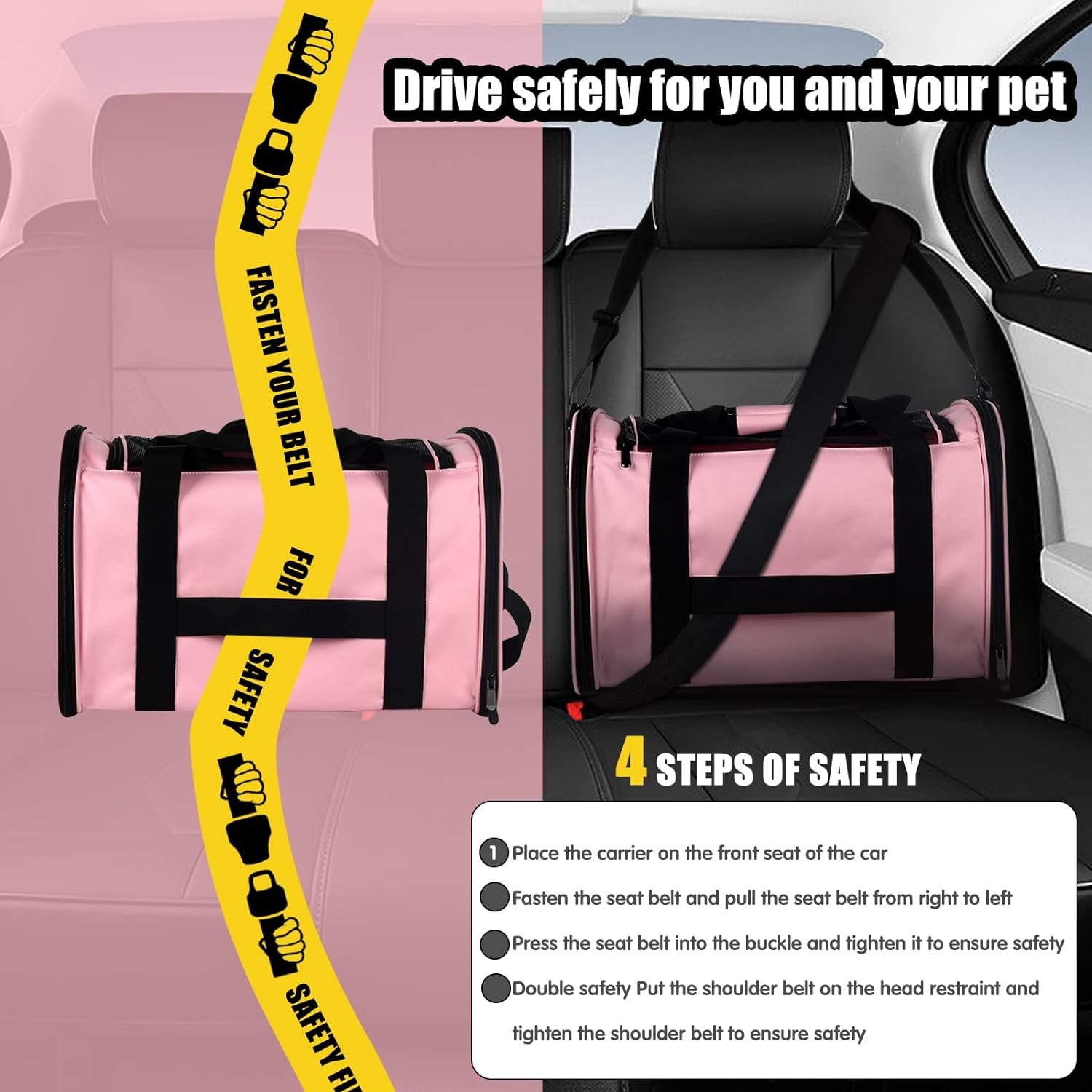  Large Cat dog Carriers (PINK&BLACK)