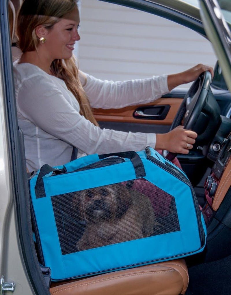 Medium Cat Dog Carrier (BLUE&BLACK)