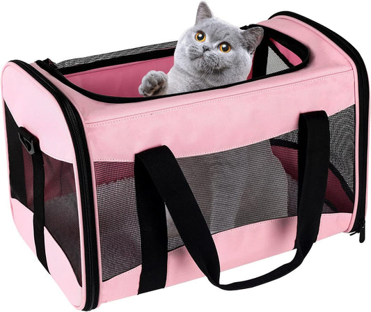  Large Cat dog Carriers (PINK&BLACK)