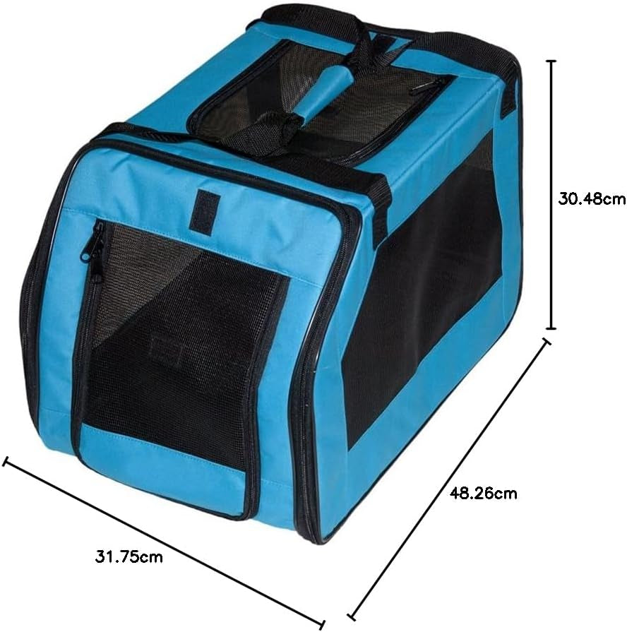 Medium Cat Dog Carrier (BLUE&BLACK)