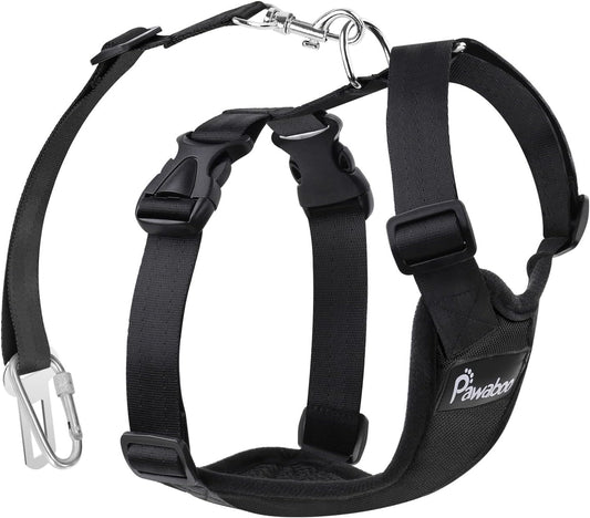 Adjustable Dog Safety Vest Harness Small to Medium Pets (BLACK)