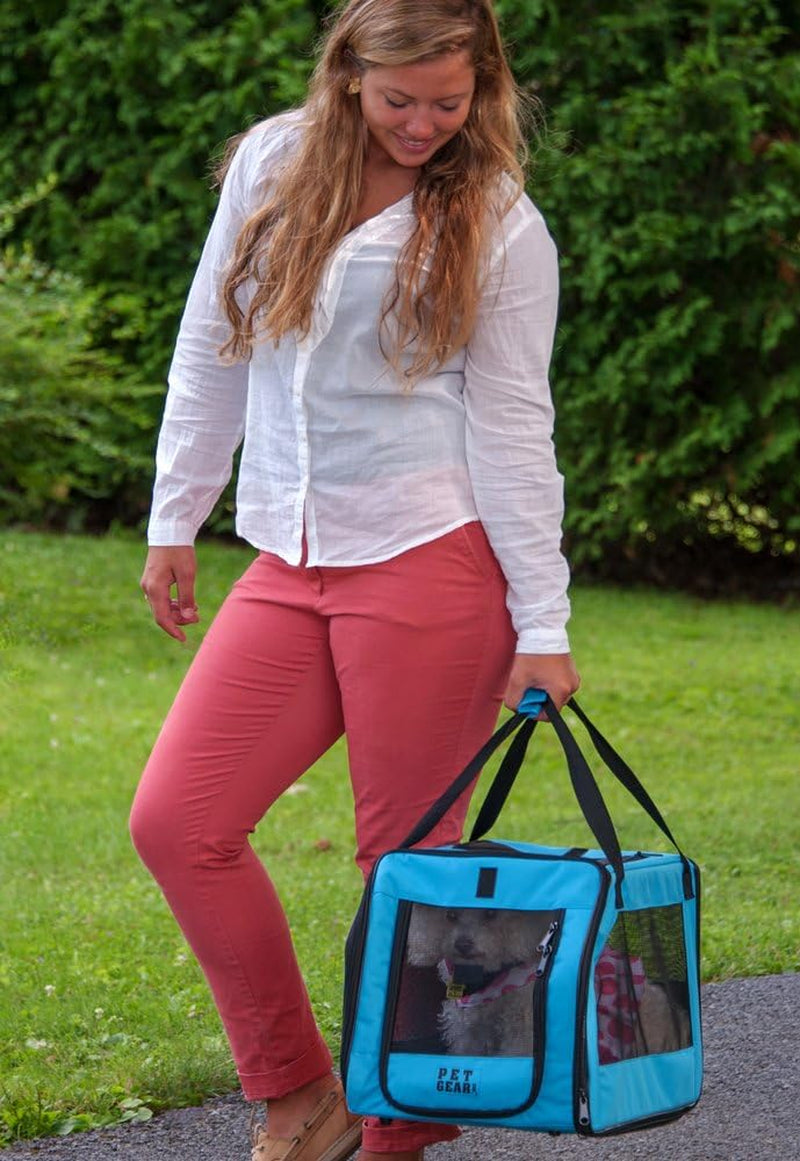 Medium Cat Dog Carrier (BLUE&BLACK)